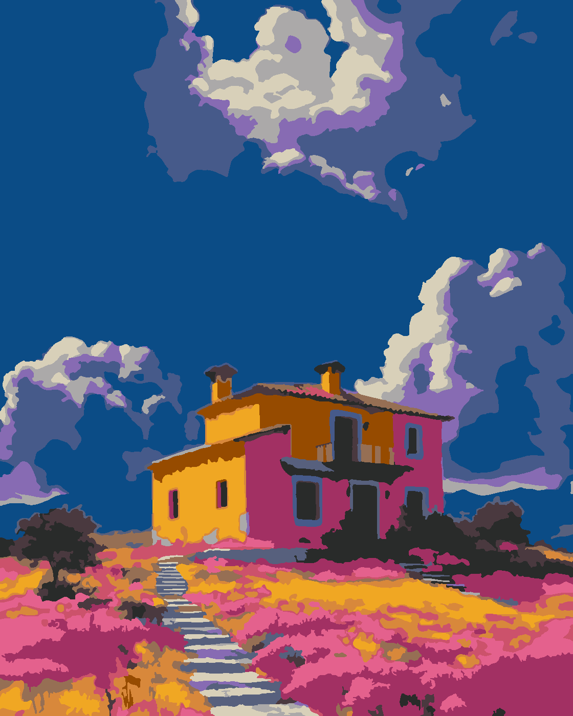 Hayalimdeki Ev Boyama Seti 40x50 cm (Tuvale Gerili)