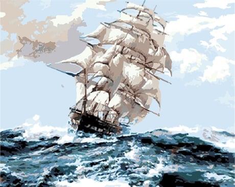 Hırçın Deniz Sayılarla Boyama Seti  (Tuvale Gerili)