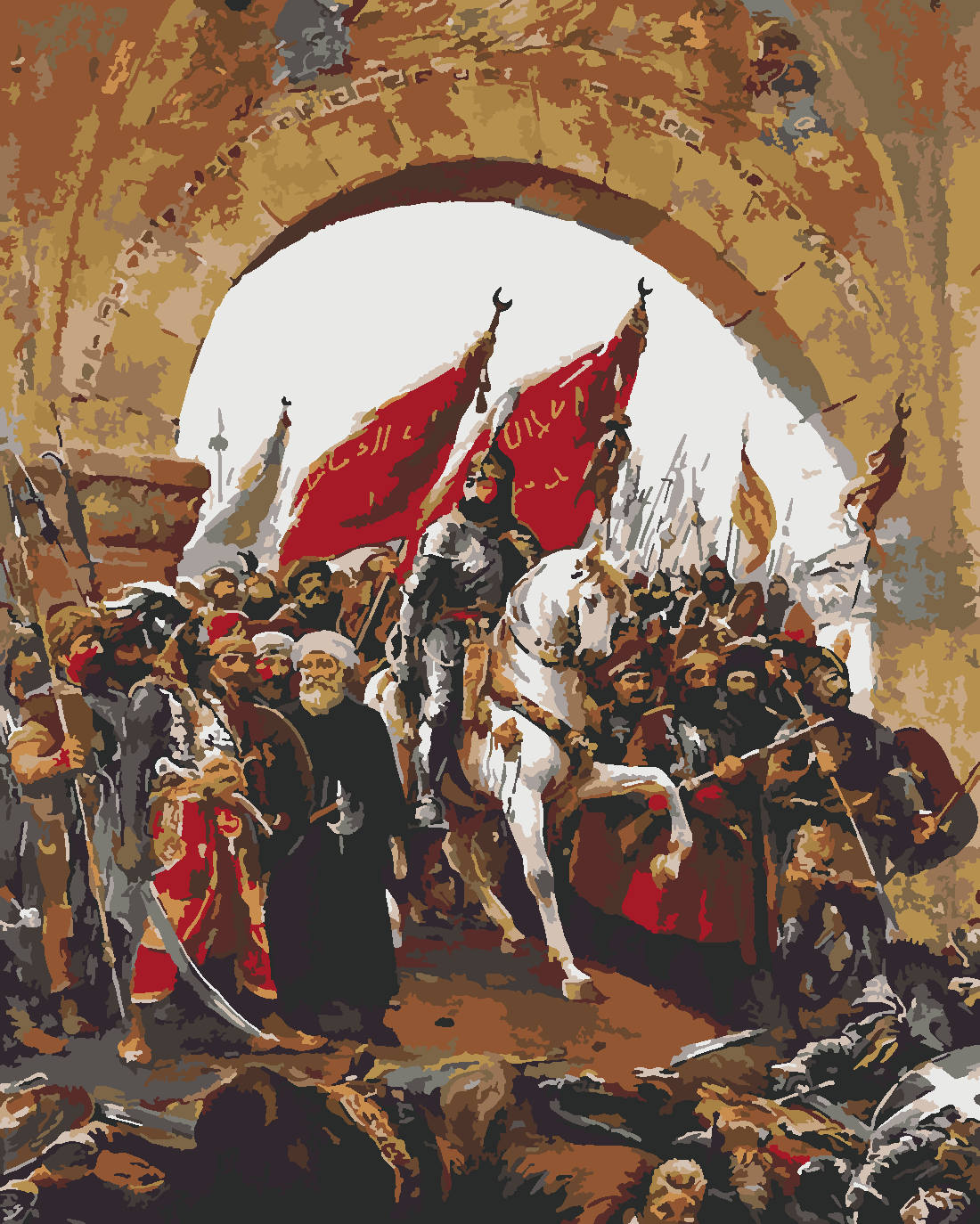 İSTANBUL'UN FETHİ Boyama Seti 40x50 cm (Tuvale Gerili)