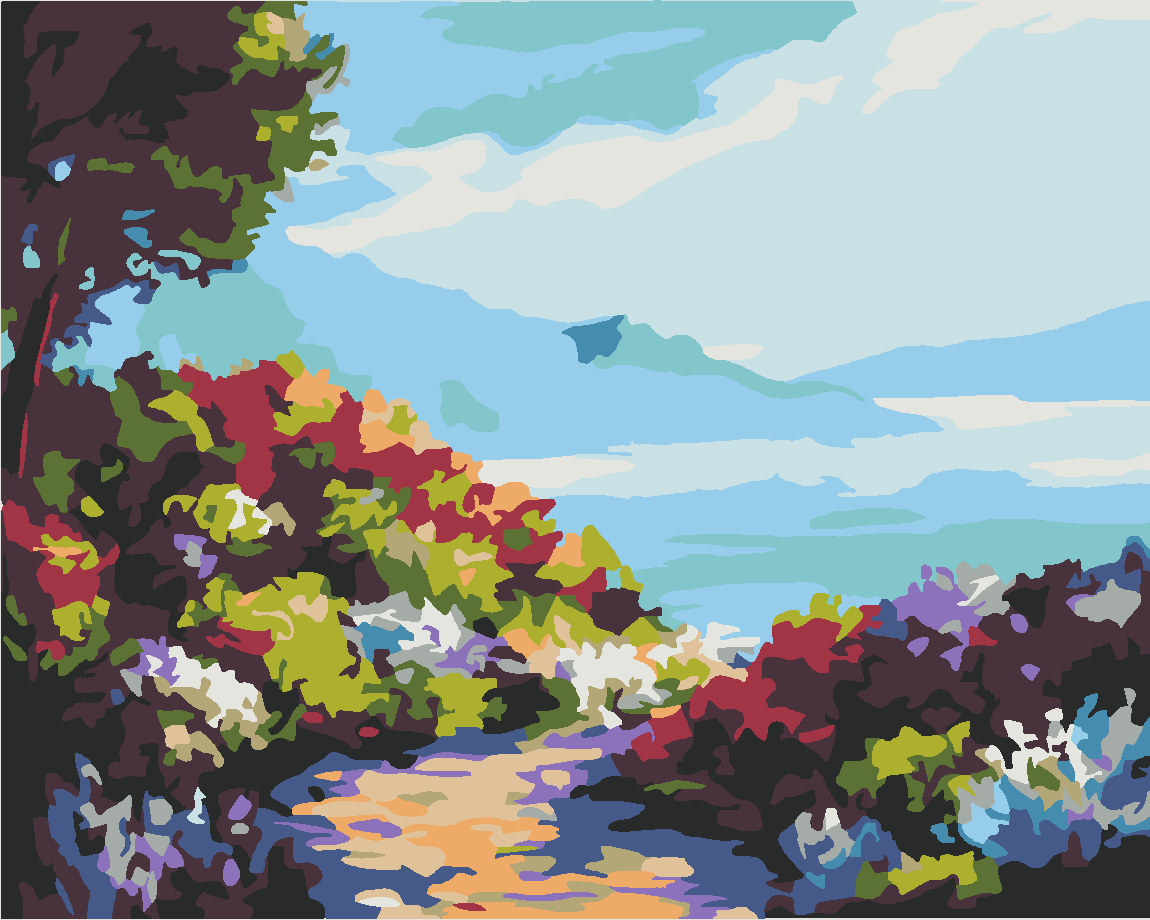 ISSIZ KOYA AÇILAN YOL Boyama Seti 40x50 cm (Tuvale Gerili)
