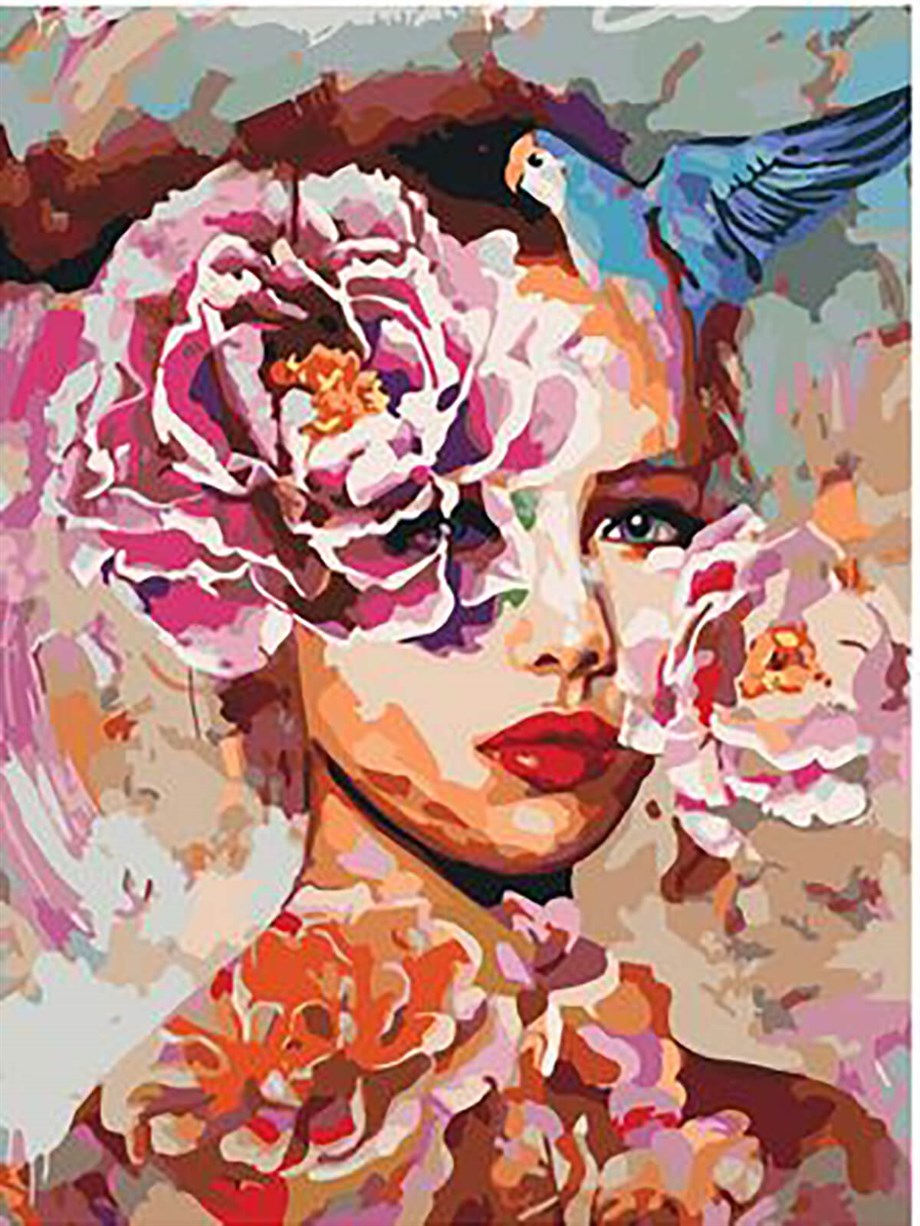 Kadının Doğası Sayılarla Boyama Seti 50x65 cm (Tuvale Gerili)