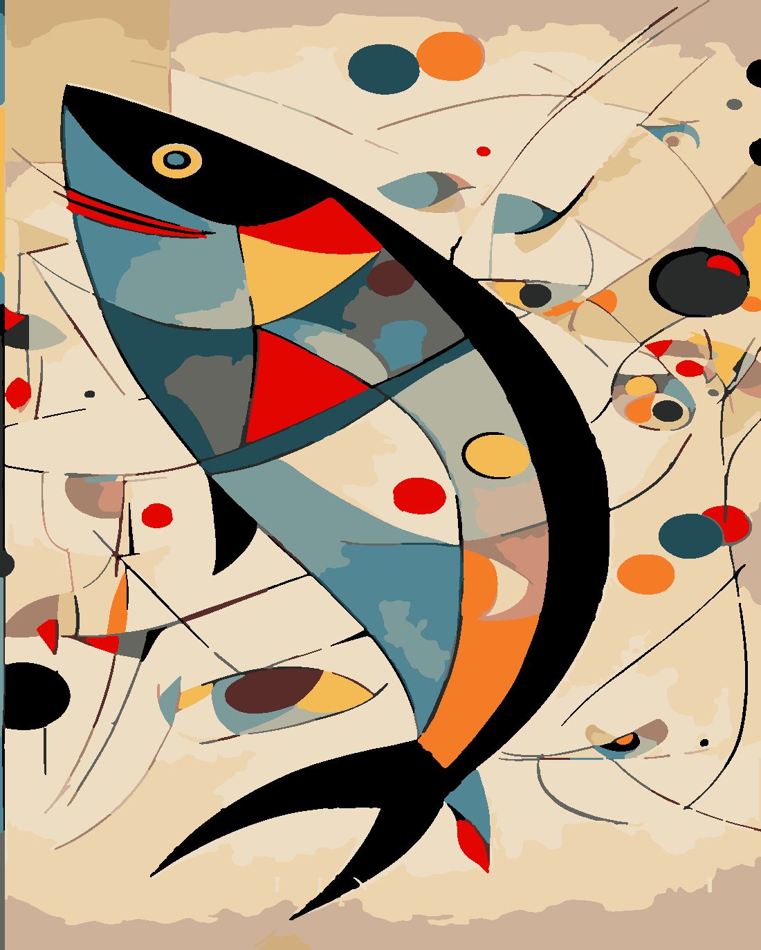 KANDINSKY BALIK Boyama Seti 40x50 cm (Tuvale Gerili)