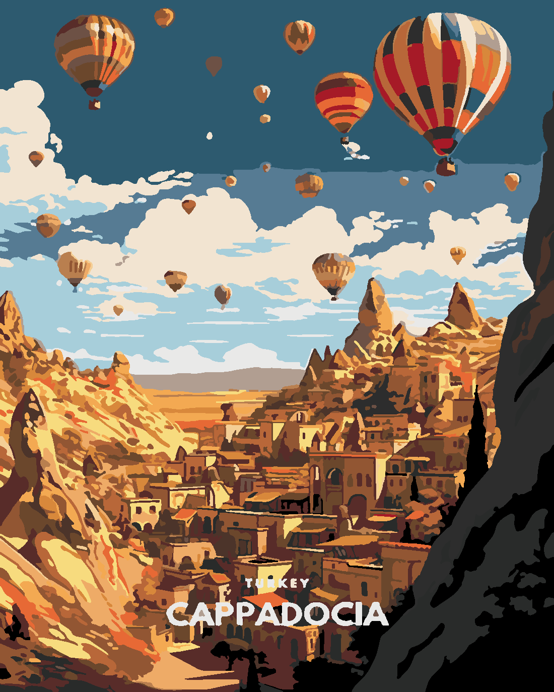 KAPADOKYA 3 Boyama Seti 40x50 cm (Tuvale Gerili)