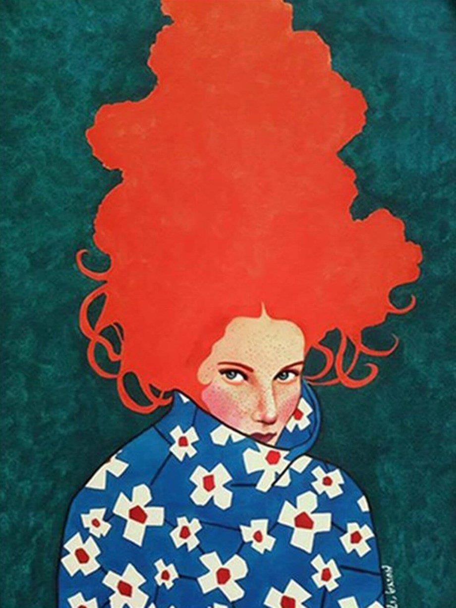 Kimonalı Kadın 3 Sayılarla Boyama Seti(40x50 cm Tuval Şasesine Gerili)
