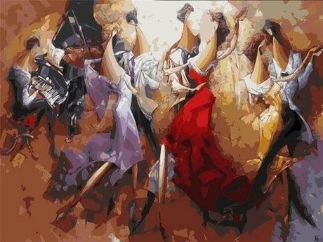 Klasik Müzik partisi 2 Sayılarla Boyama Seti 40x50 cm (Tuvale Gerili)
