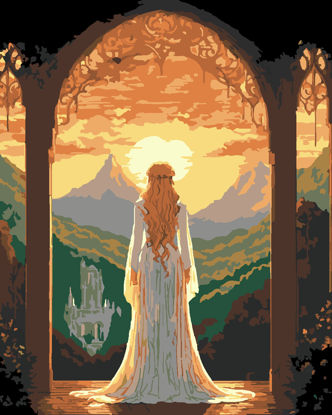lady galadriel  Boyama Seti 40x50 cm (Tuvale Gerili)