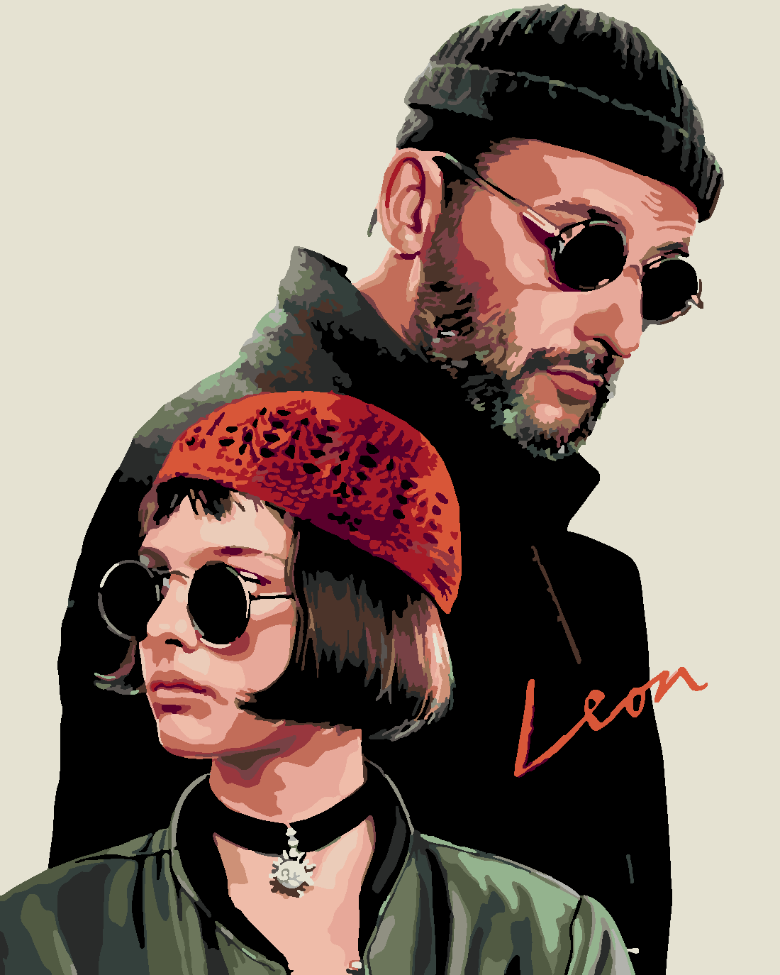 Léon: Sevginin Gücü (The Professional) Sayılarla Boyama Seti Sayılarla Boyama Seti 40x50 cm (Tuvale Gerili)