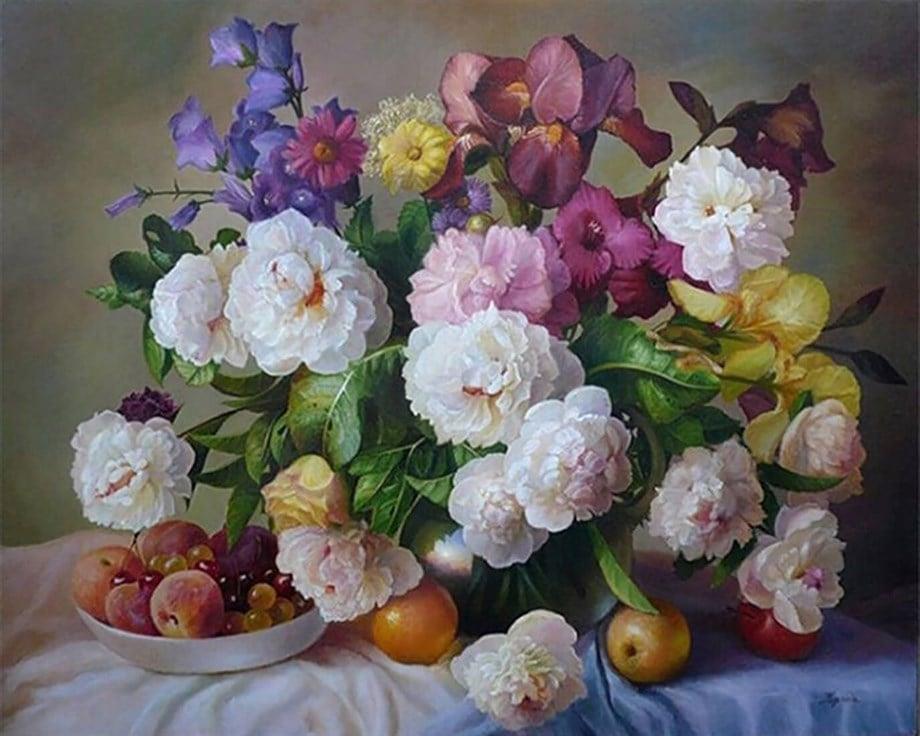 Masadaki Zerafet 2 Sayılarla Boyama Seti 40x50 cm (Tuvale Gerili)