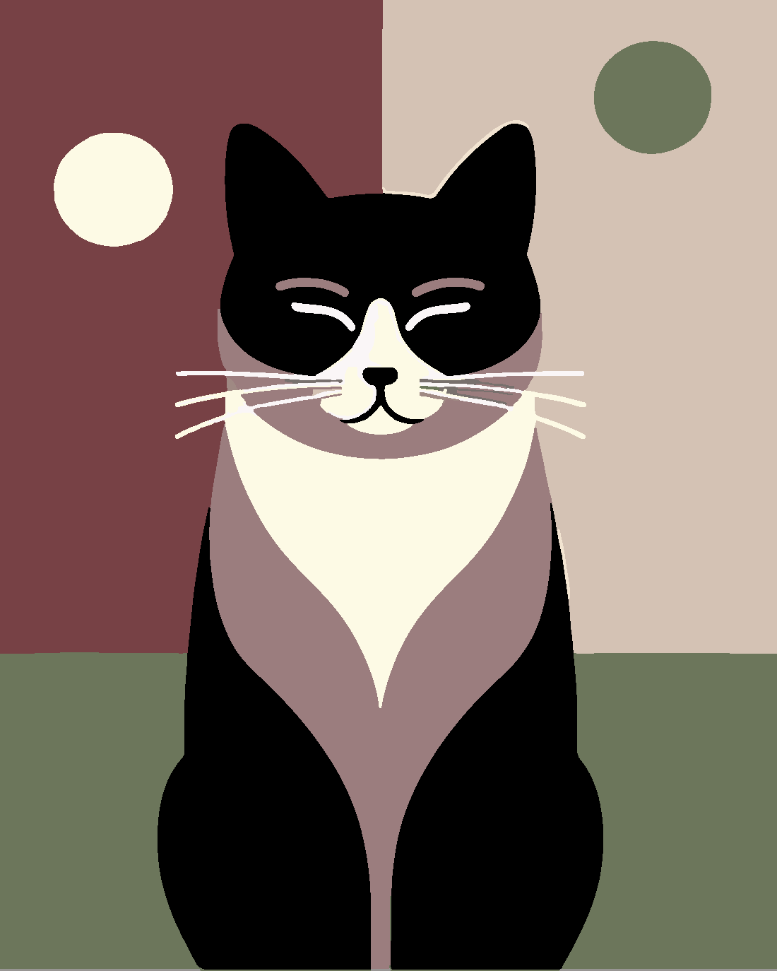 MİNİMAL KEDİNİN İKİ YÜZÜ Boyama Seti 40x50 cm (Tuvale Gerili)