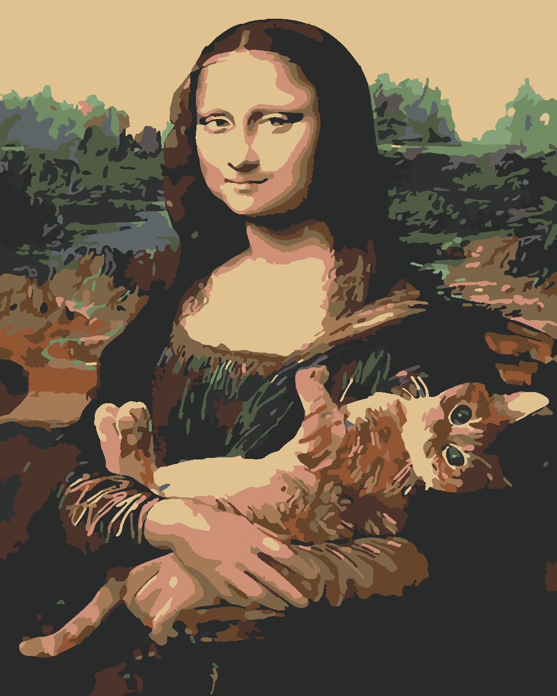 Mona Tekir Seti Boyama Seti 40x50 cm (Tuvale Gerili)