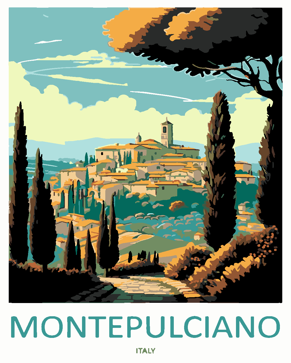 MONTEPULCIANO Boyama Seti 40x50 cm (Tuvale Gerili)