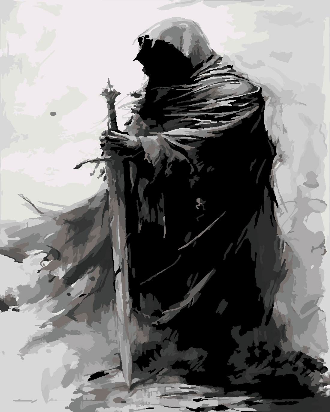 Nazgul Karanlığı  Boyama Seti 40x50 cm (Tuvale Gerili)