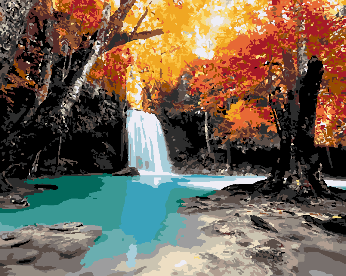 Nehir 2 Sayılarla Boyama Seti 40x50 cm (Tuvale Gerili)