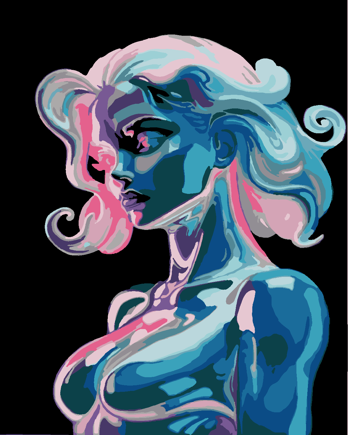 Neon kadın -2 Boyama Seti 40x50 cm (Tuvale Gerili)