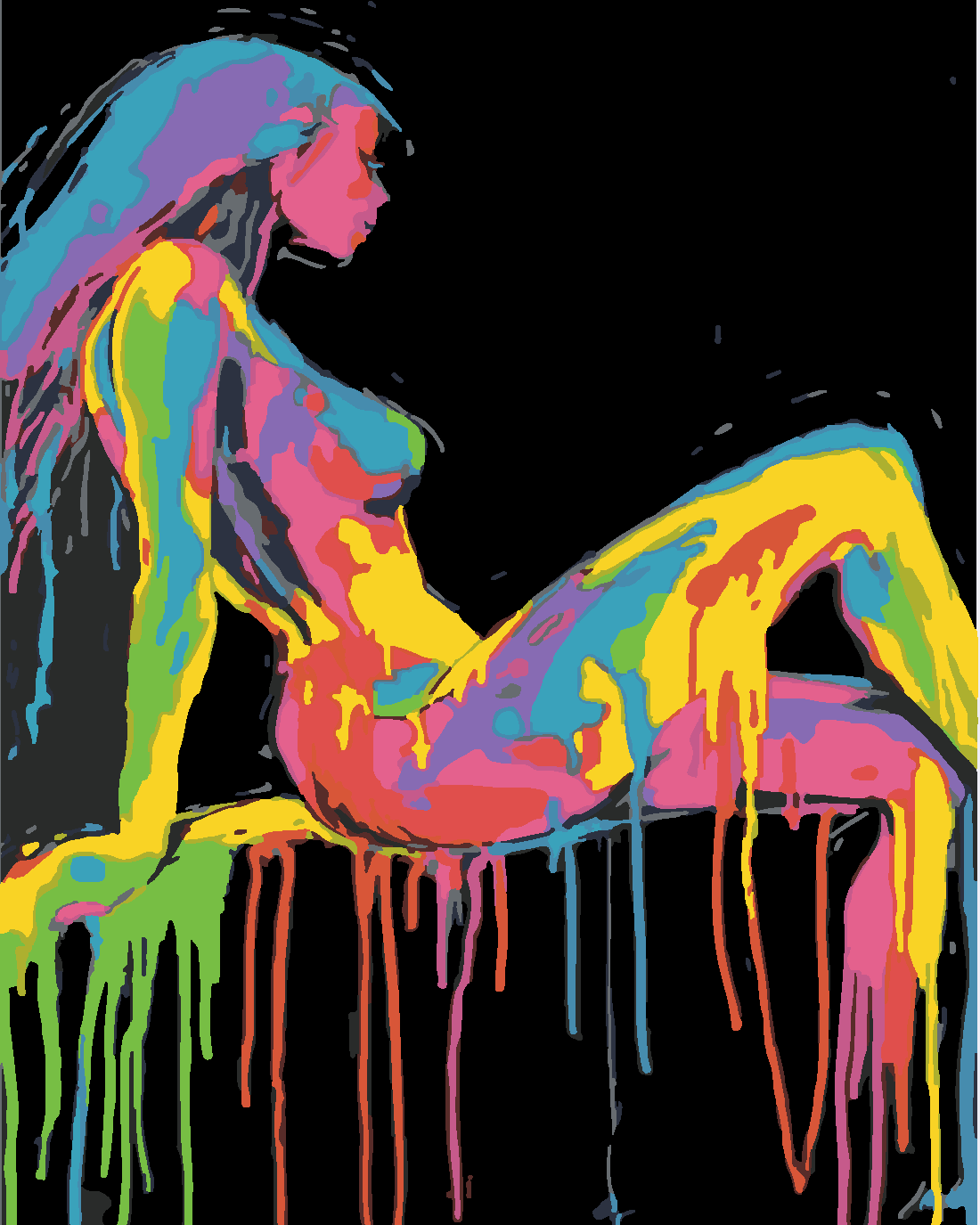 NEON KADIN -3 Boyama Seti 40x50 cm (Tuvale Gerili)