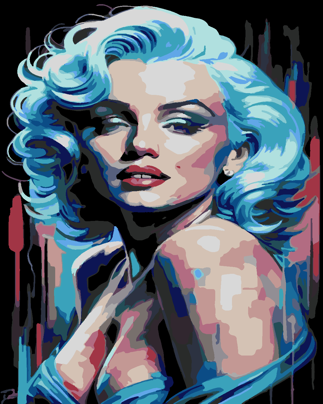 NEON MARLİYN Boyama Seti 40x50 cm (Tuvale Gerili)
