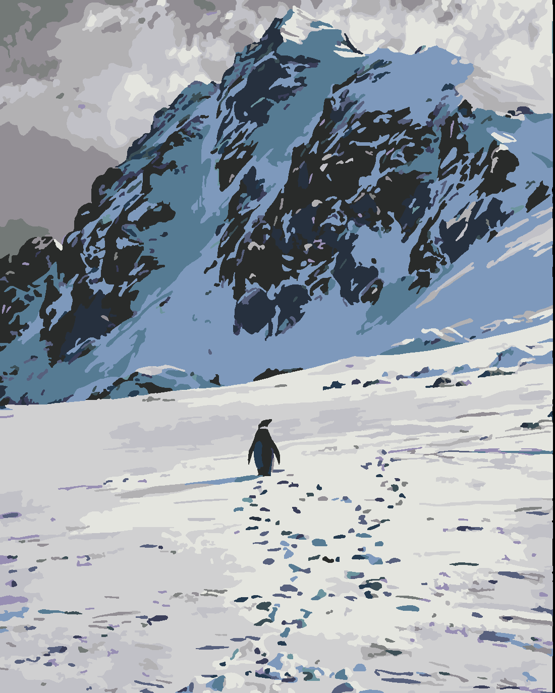 Nihilist Penguenin Yolu 3  Boyama Seti 40x50 cm (Tuvale Gerili)