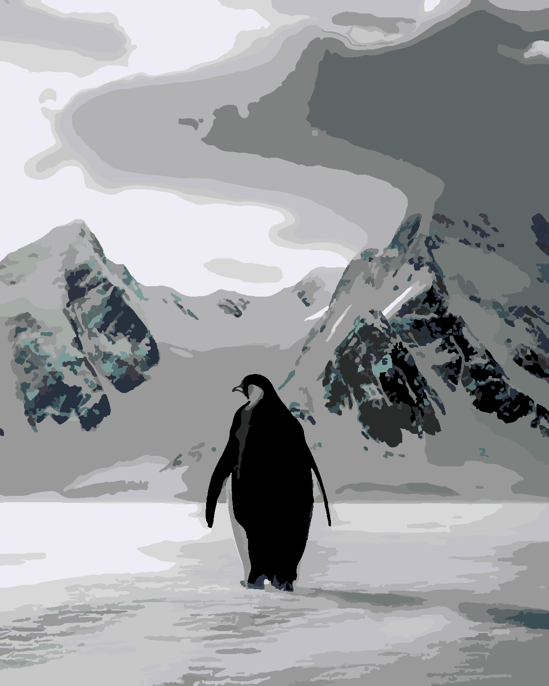 Nihilist Penguenin Yolu 4 Boyama Seti 40x50 cm (Tuvale Gerili)