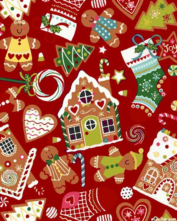 Noel Kurabiyesi Sayılarla Boyama Seti (Tuvale Gerili)