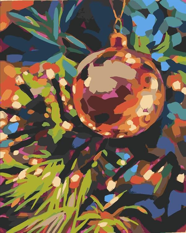 Noel Süslemesi Sayılarla Boyama Seti (Tuvale Gerili)