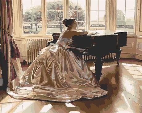 Notalarla Dans Sayılarla Boyama Seti  (Tuvale Gerili)