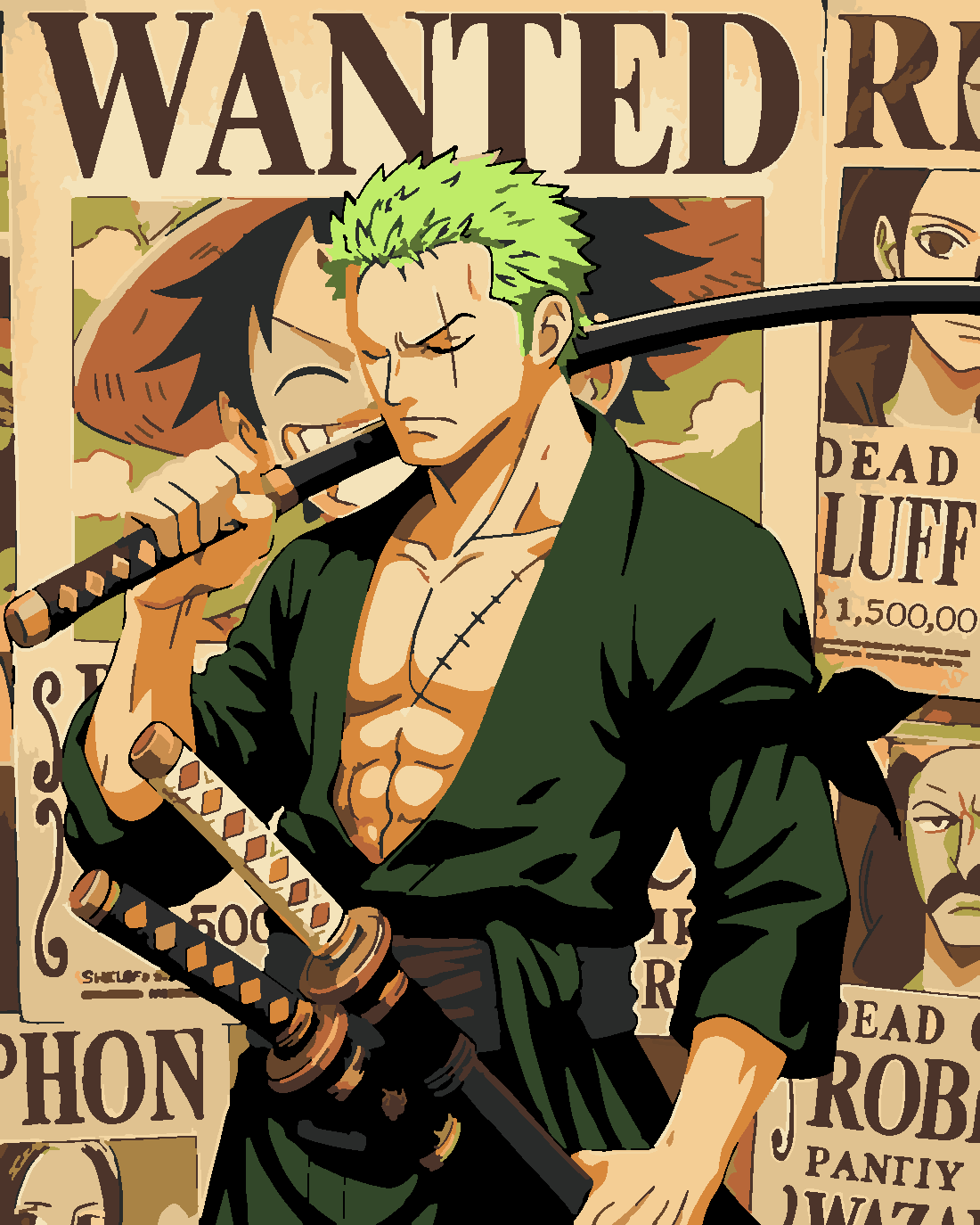 One Piece - Zoro 40x50 cm (Tuvale Gerili)