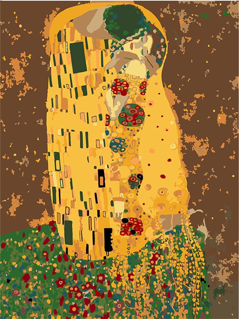 Öpücük Sayılarla Boyama Seti 50x65 cm (Tuvale Gerili)