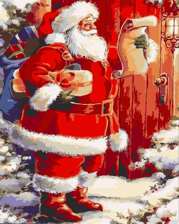 Papa Noel  Sayılarla Boyama Seti (Tuvale Gerili)