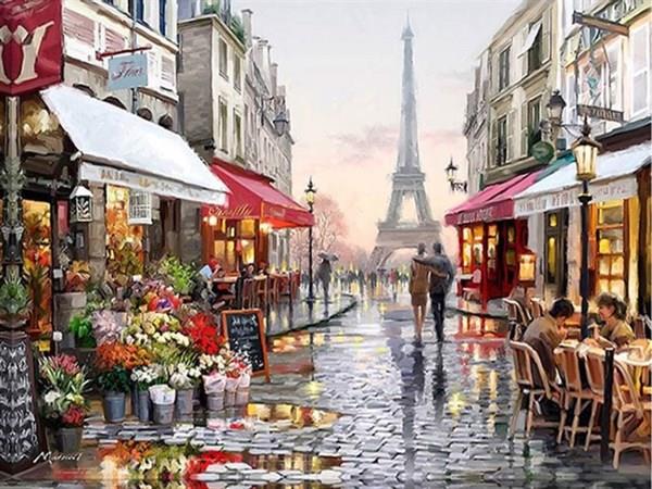 Paris Sayılarla Boyama Seti  (Tuvale Gerili)