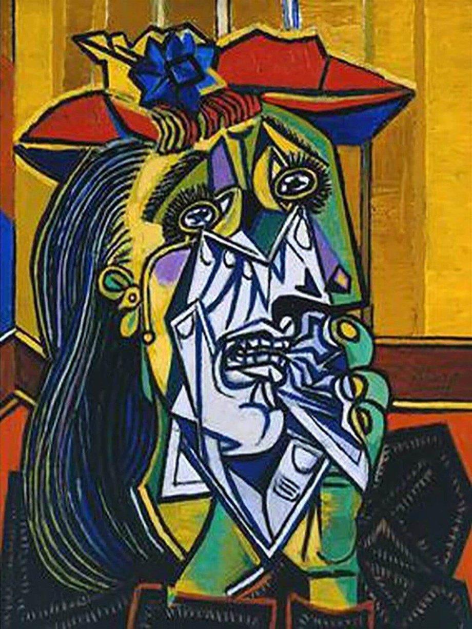 Picasso Ağlayan Kadın Sayılarla Boyama Seti 40x50 cm (Tuvale Gerili)