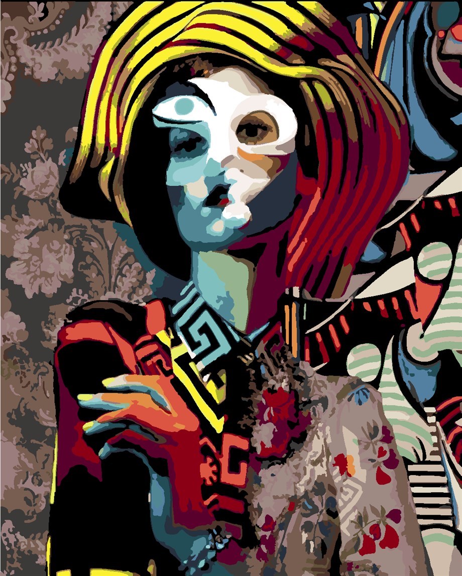 Picasso Girl Before a Mirror Sayılarla Boyama Seti 50x65 cm (Tuvale Gerili)