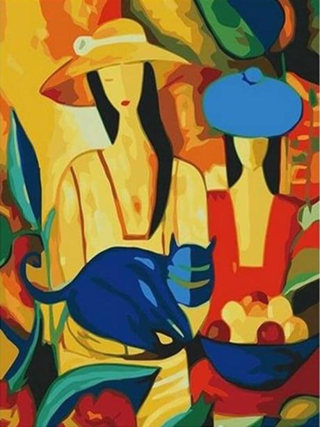Pıcasso Kadınlar Sayılarla Boyama Seti 40x50 cm (Tuvale Gerili)