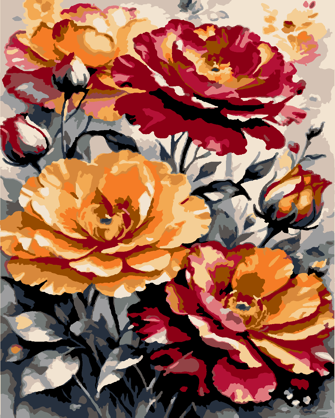 RENKLERİN DANSI 2 Boyama Seti 40x50 cm (Tuvale Gerili)