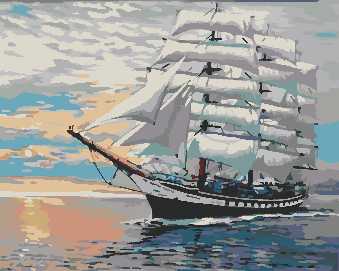 Rüzgarla Yolculuk Boyama Seti 40x50 cm (Tuvale Gerili)