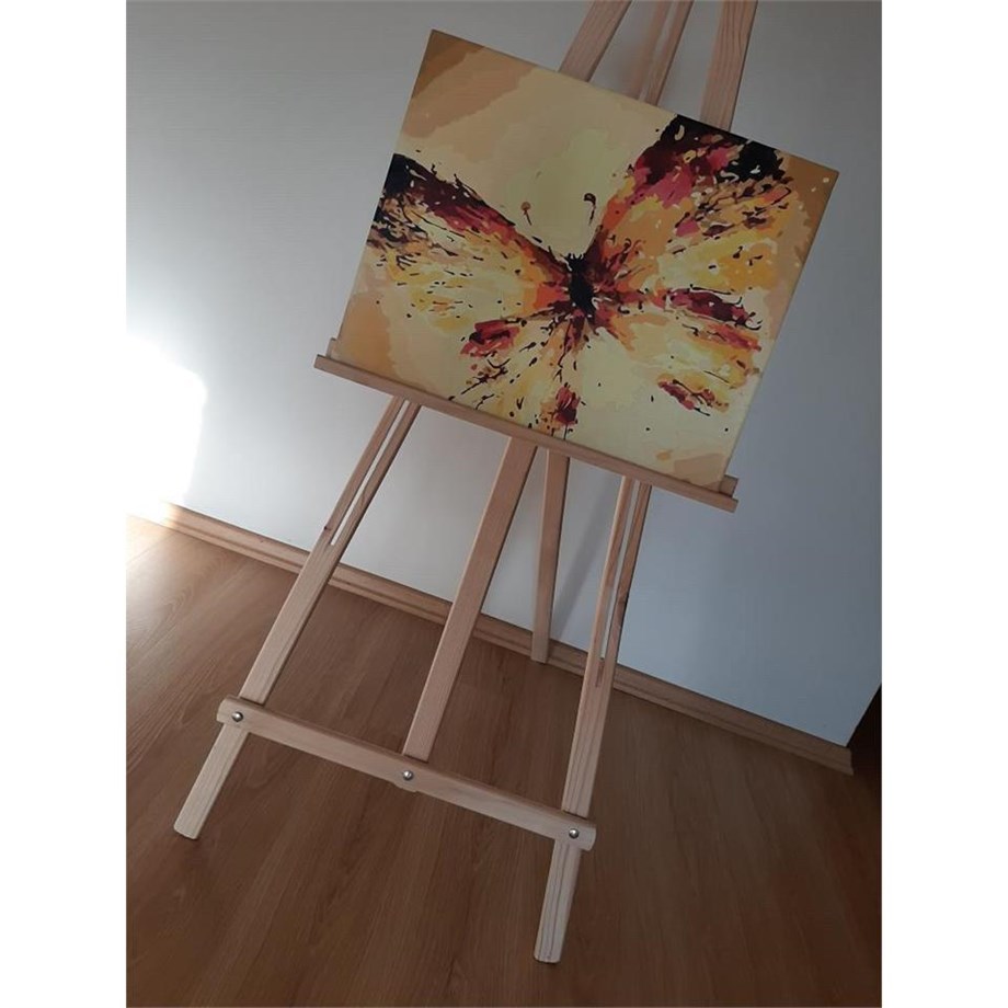 Sarı Kelebek Sayılarla Boyama Seti 40x50 cm (Tuvale Gerili)