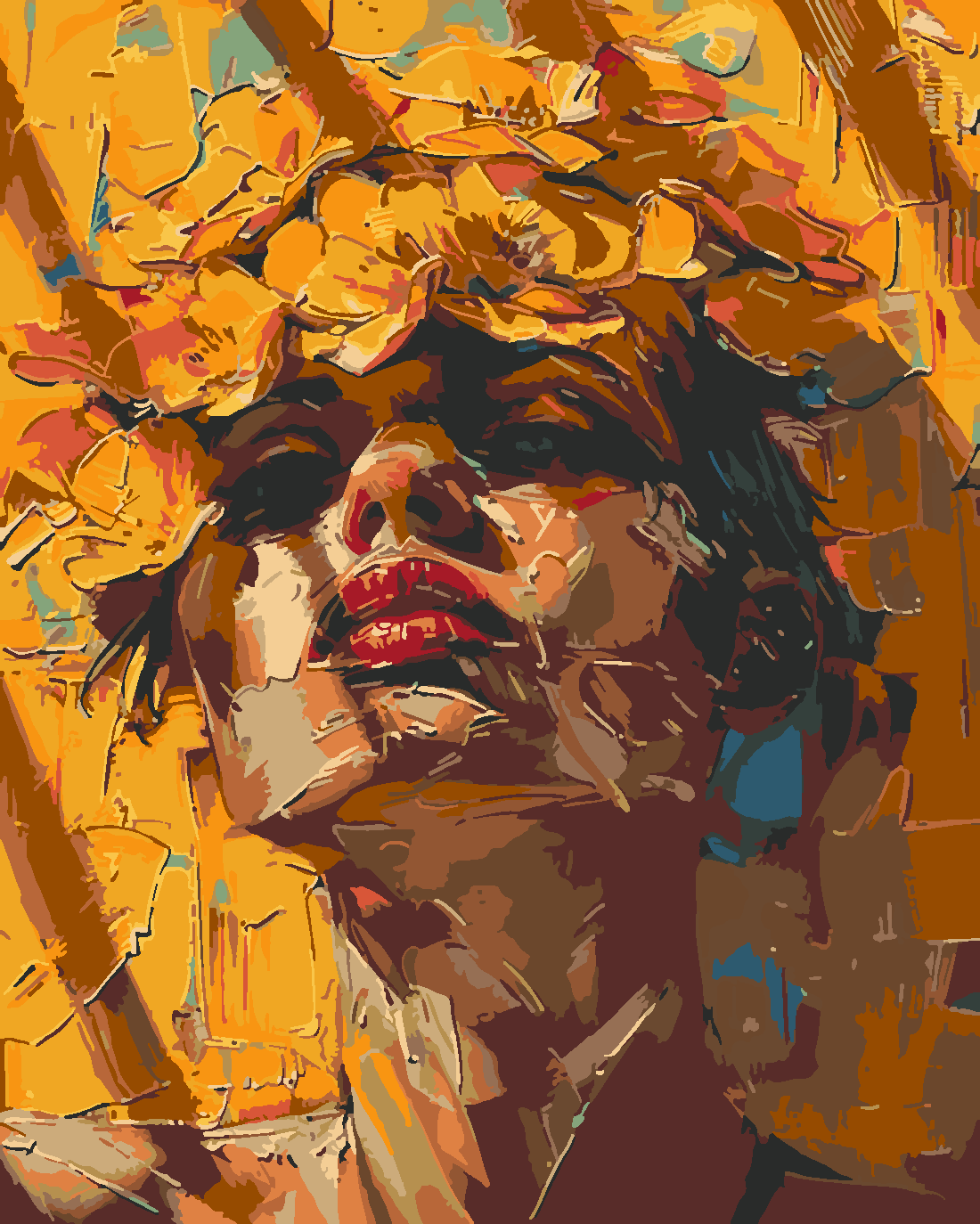 Sarılanmak Boyama Seti 40x50 cm (Tuvale Gerili)