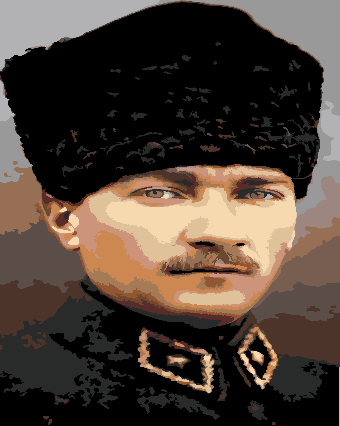 Sonsuz Saygı (Atatürk ) Boyama Seti 40x50 cm (Tuvale Gerili)