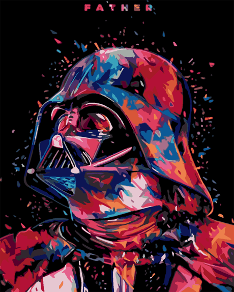 Starwars Darth Vader Sayılarla Boyama Seti  (Tuvale Gerili)