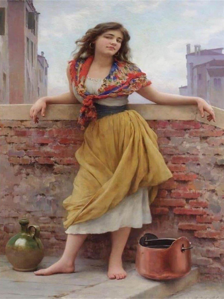 Su Taşıyan Güzel Sayılarla Boyama Seti 40x50 cm (Tuvale Gerili)