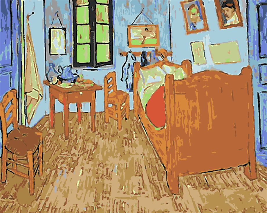 Van Gogh Yatak Odası Sayılarla Boyama Seti 40x50 cm (Tuvale Gerili)