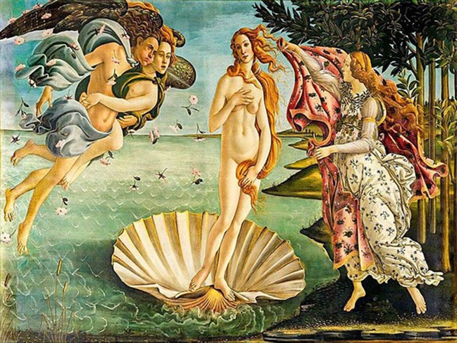 Venüsün Doğumu Sayılarla Boyama Seti 60x75 cm (Tuvale Gerili)