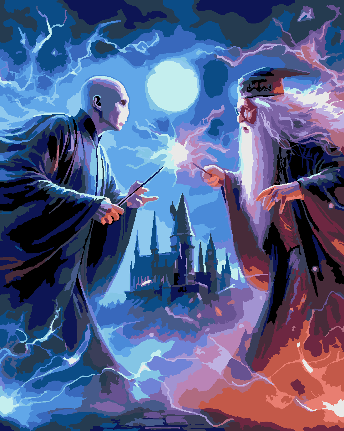 VOLDEMORT VS DUMBLEDORE Boyama Seti 40x50 cm (Tuvale Gerili)