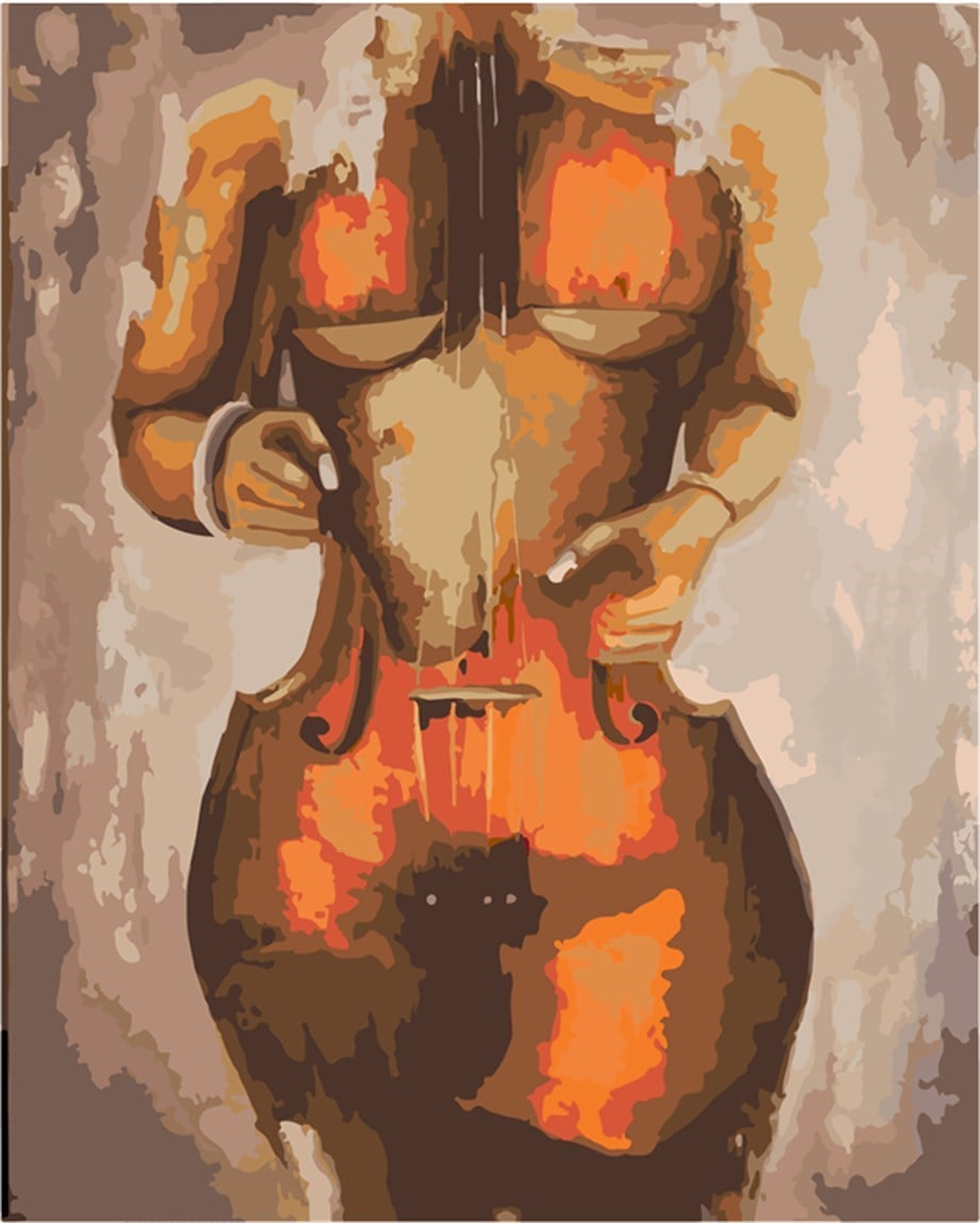 Vücud Bulan Sanat Sayılarla Boyama Seti 50x65 cm (Tuvale Gerili)