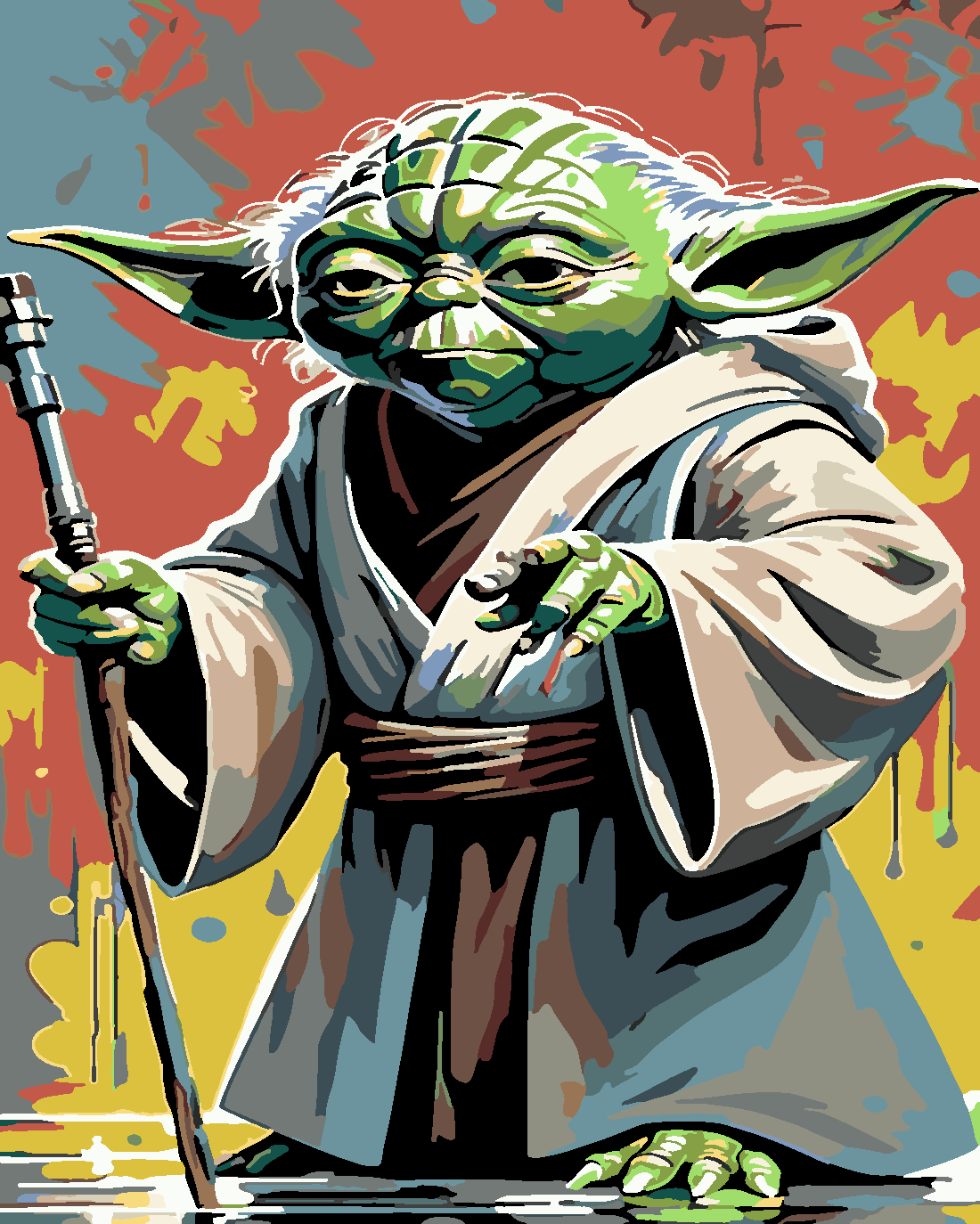 yoda 3  Boyama Seti 40x50 cm (Tuvale Gerili)
