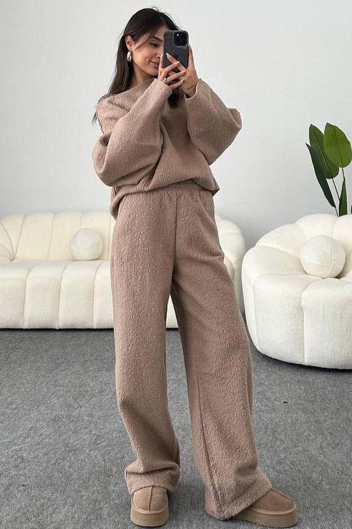 Bej Buklet Kadın Eşofman Takımı SH195