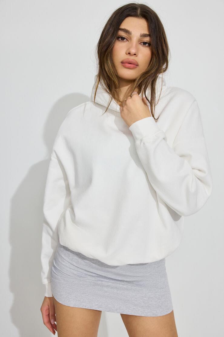 Beyaz Kapüşonlu Kadın Sweatshirt SH264