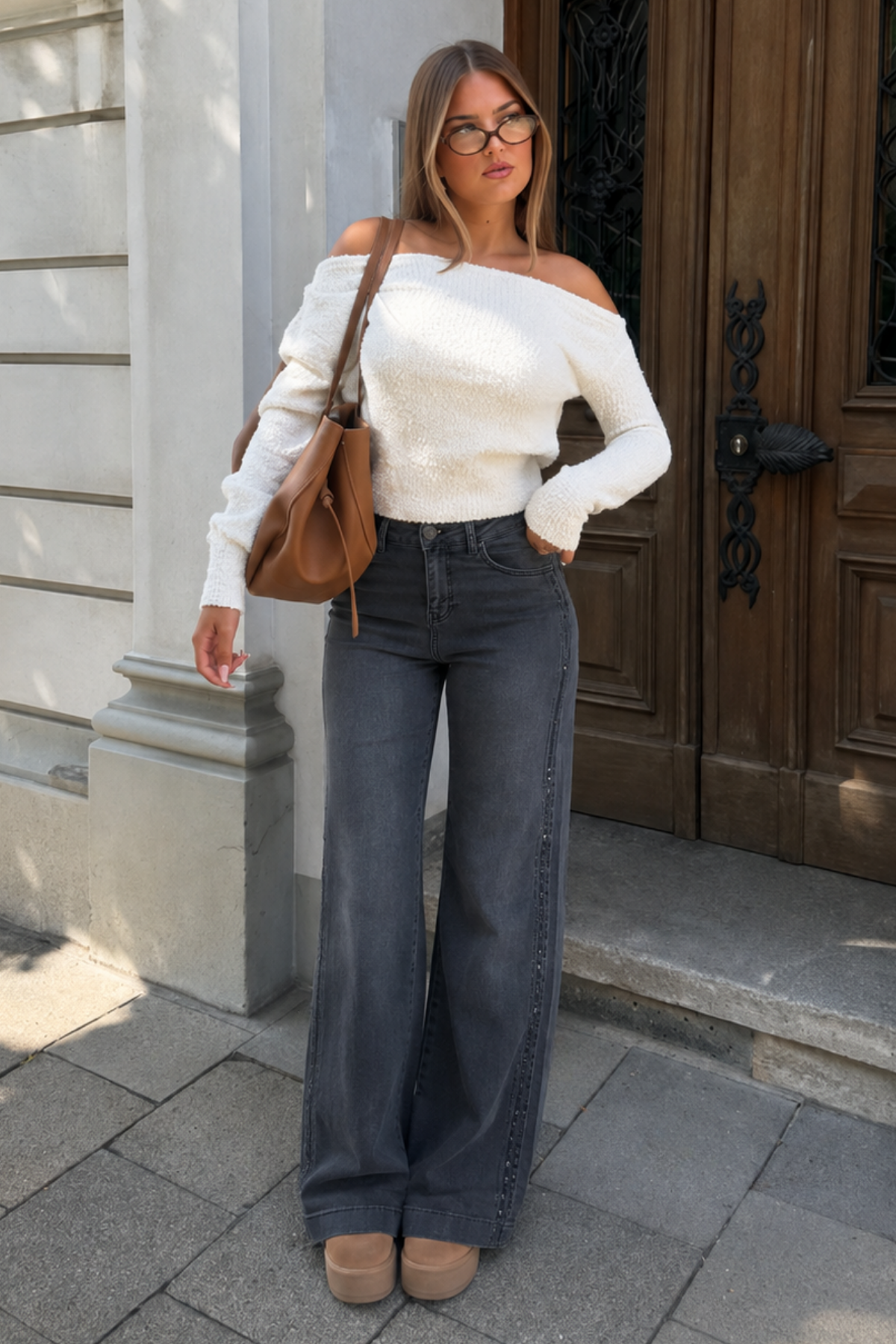 Füme Wide Leg Kadın Pantolon SH351