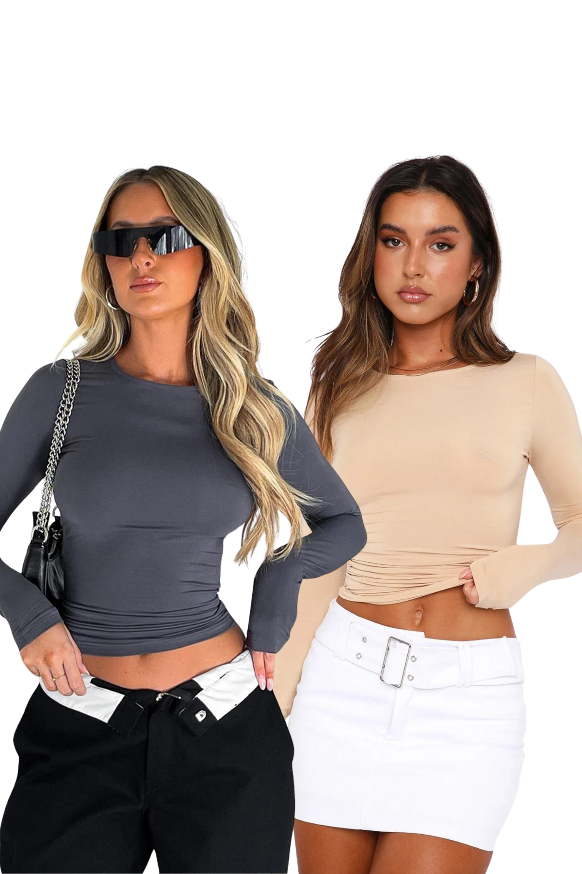 Füme/Bej Bisiklet Yaka Basic Uzun Kollu Body SH142