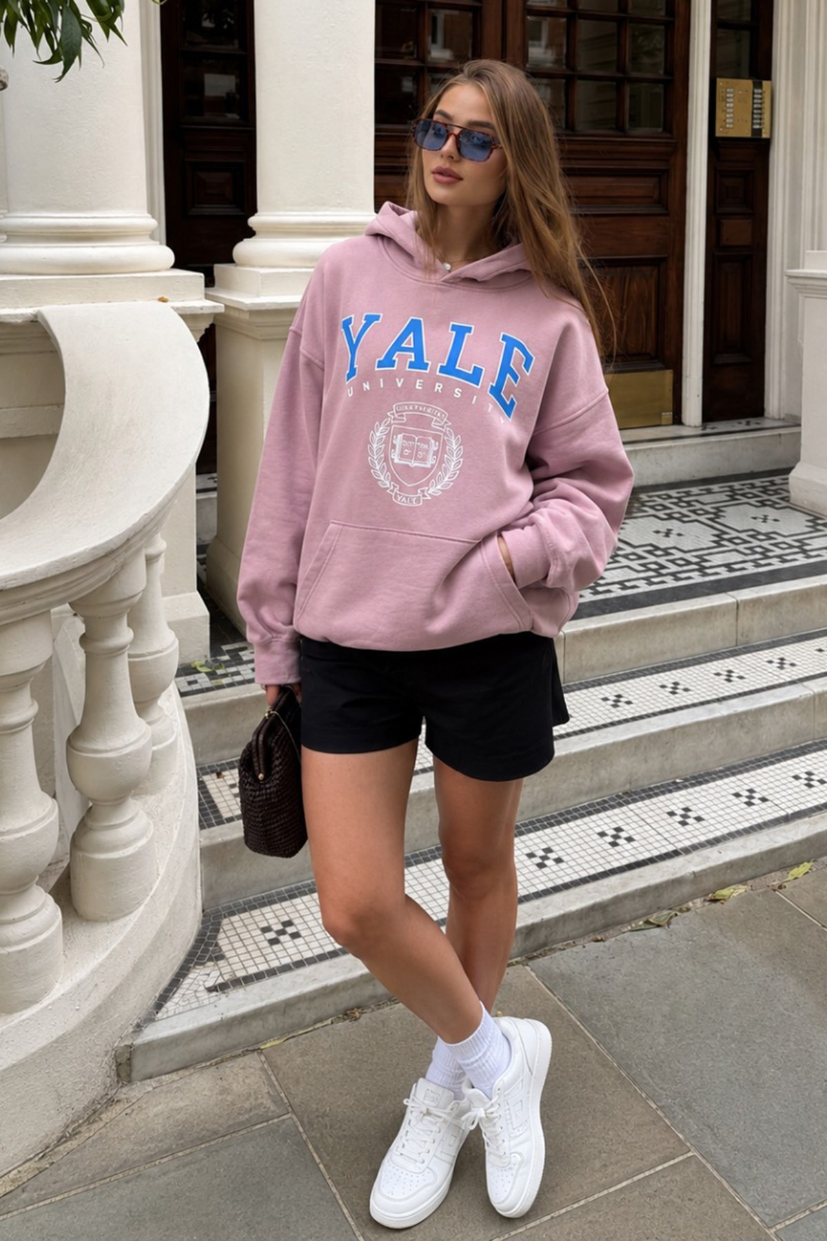 Gül Kurusu Oversize Kapüşonlu Kadın Sweatshirt SH129