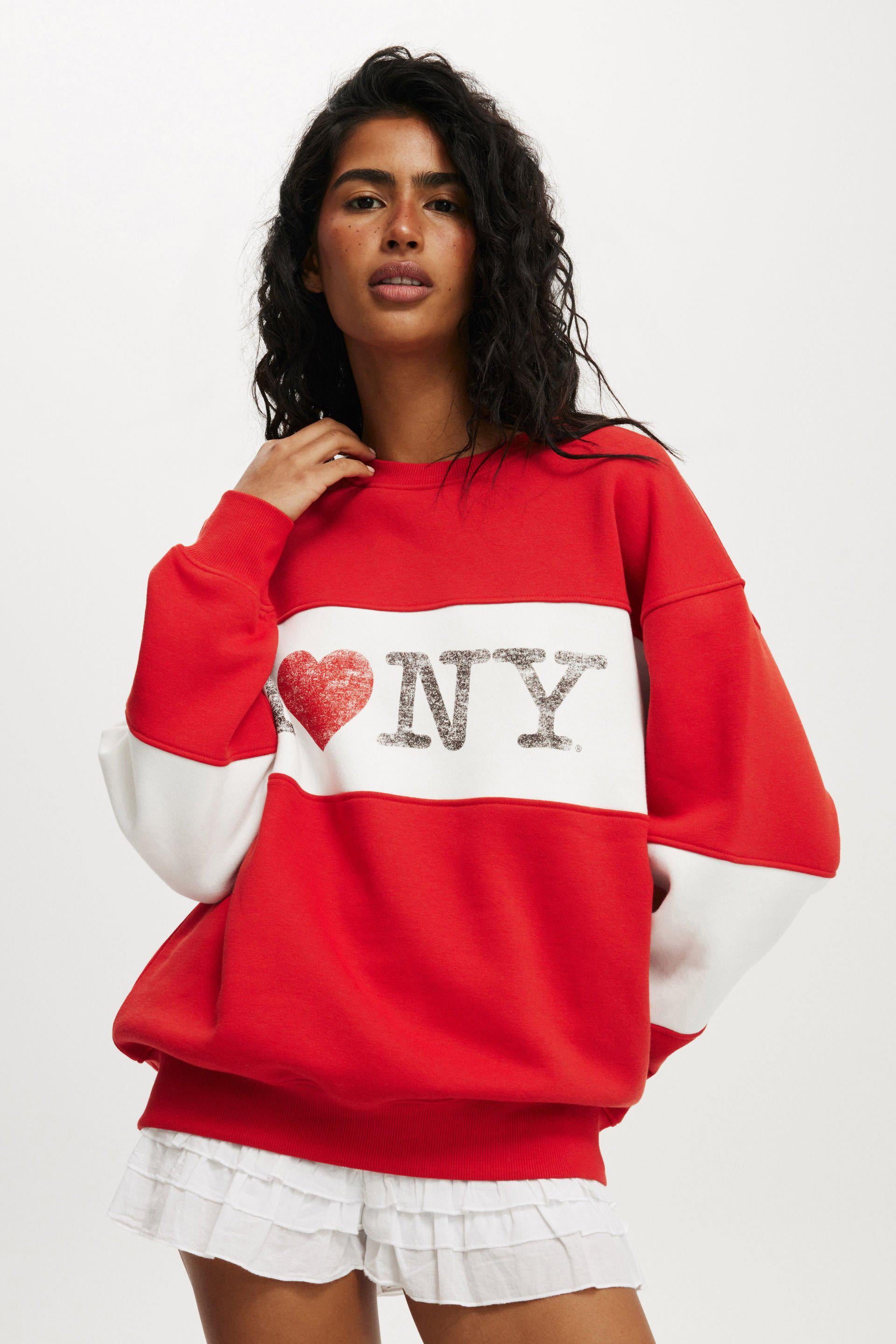 Kırmızı Kadın Baskılı Sweatshirt SH289